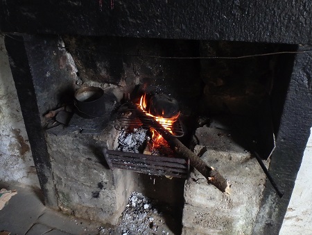 The bothy's fireplace